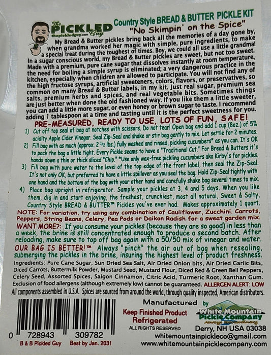 The Pickled Guy Licensed to Dill! Bread & Butter Pickling Kit
