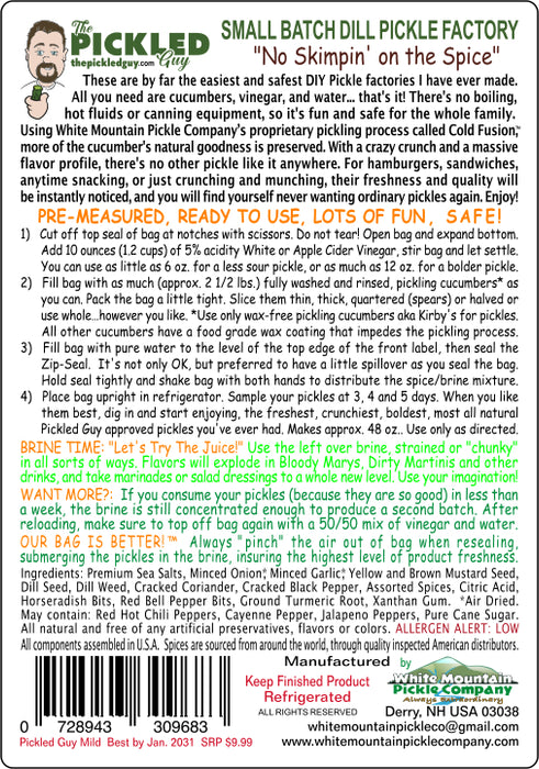 The Pickled Guy Licensed to Dill! Mild Pickling Kit