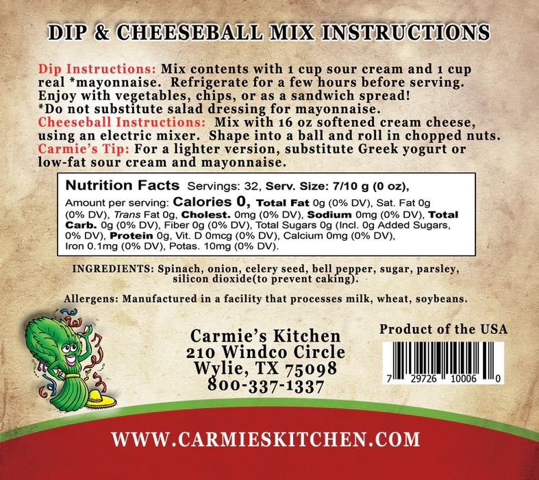 Carmie's Kitchen - Fiesta Spinach Dip Mix