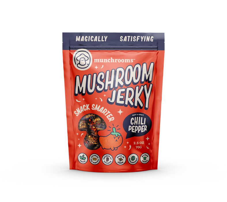 Munchrooms - Hot & Spicy Chilli Pepper Mushroom Jerky