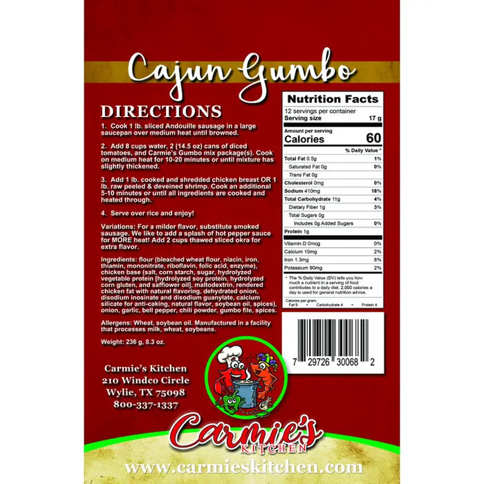 Carmie's Kitchen - Cajun Gumbo Soup Mix
