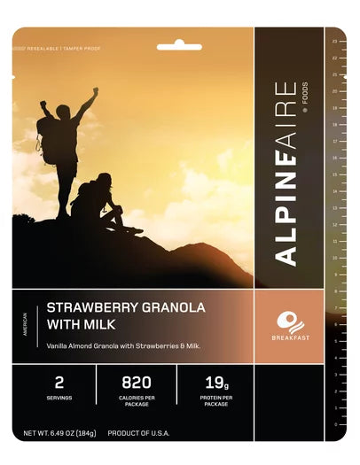 AlpineAire - Strawberry Granola with Milk | No-Cook Breakfast Meal