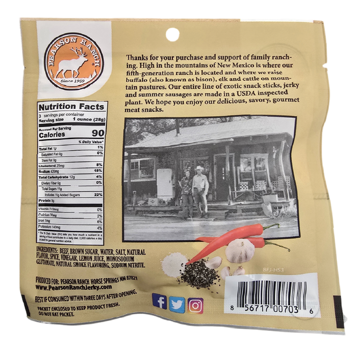 Pearson Ranch Jerky - Hot & Sweet Beef Jerky - 3 oz