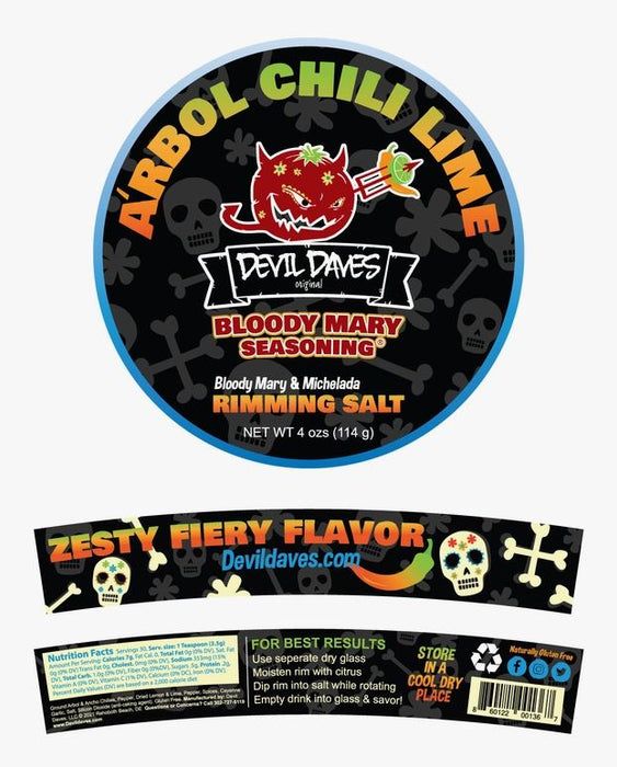 Devil Daves Bloody Mary Rimmer & Seasoning - Arbol Chili Lime