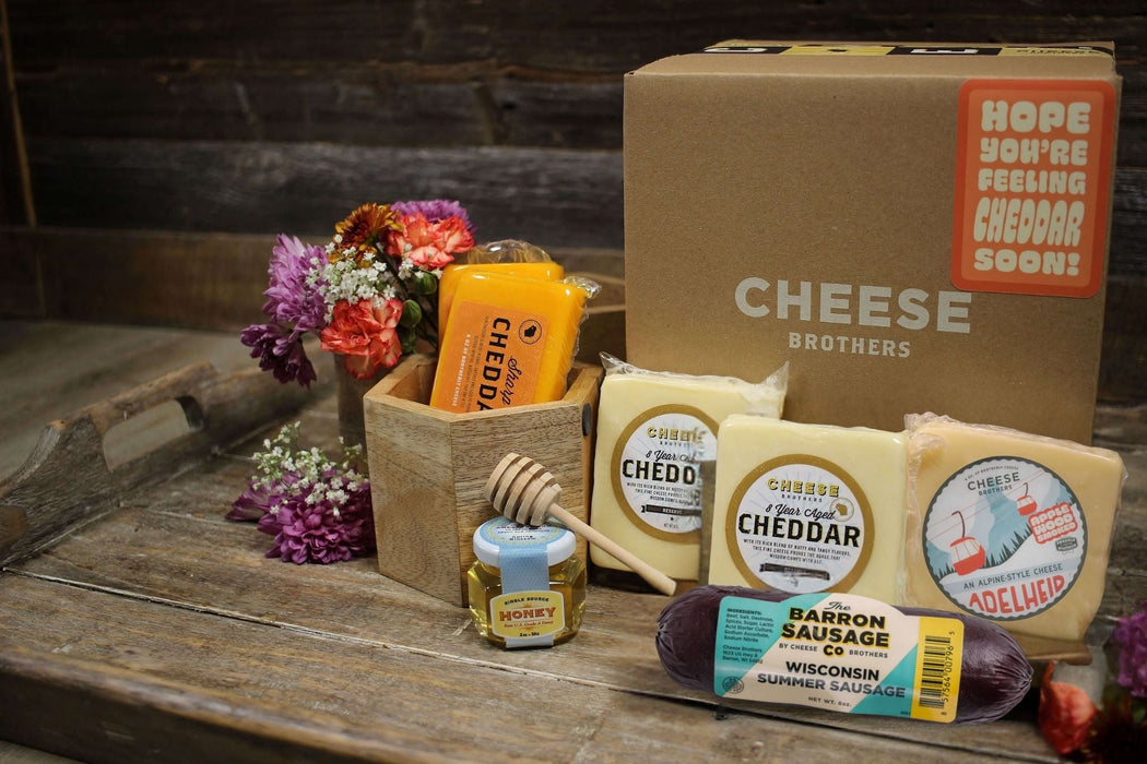 Cheese Brothers "Hope You're Feeling Cheddar Soon" Gift Basket