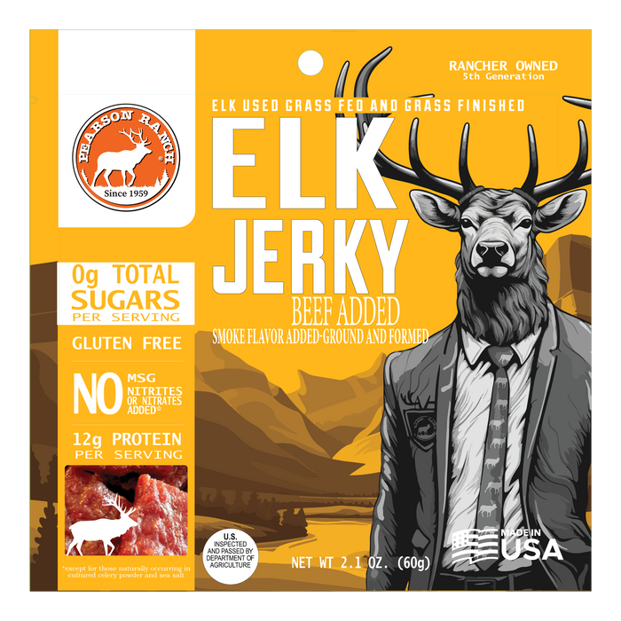 Pearson Ranch Jerky - Elk Jerky - 2.1oz Resealable Bag