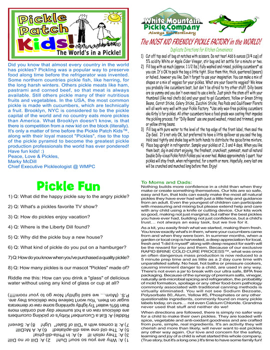 White Mountain Pickle Co. - Pickle Patch Kids Pickling Kit