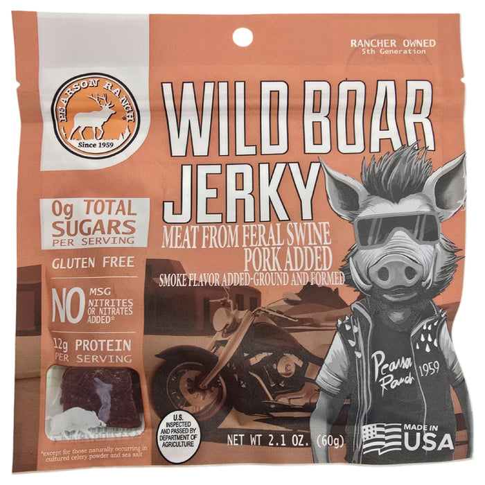 Pearson Ranch Jerky - Wild Boar Jerky - 2.1oz Resealable Bag