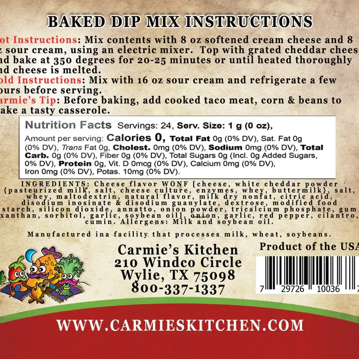 Carmie's Kitchen - Baked Enchilada Dip Mix