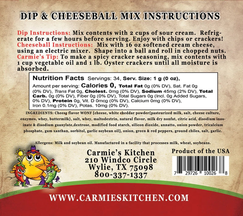 Carmie's Kitchen - Jalapeno Cheddar Dip Mix